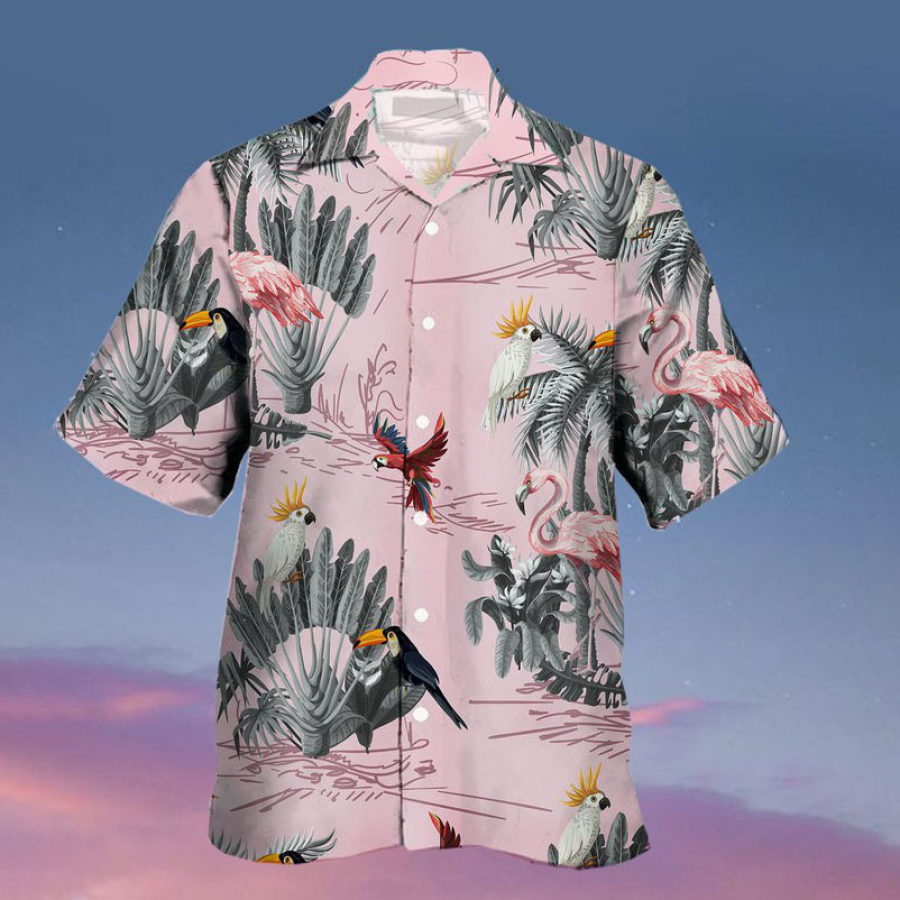 Men's Bird Beach Short Sleeve Shirt