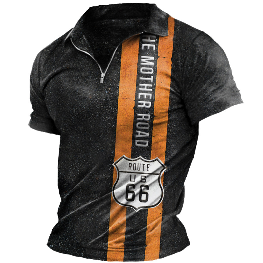

This Mother Road Route 66 Men's Outdoor Vintage Zip T-Shirt
