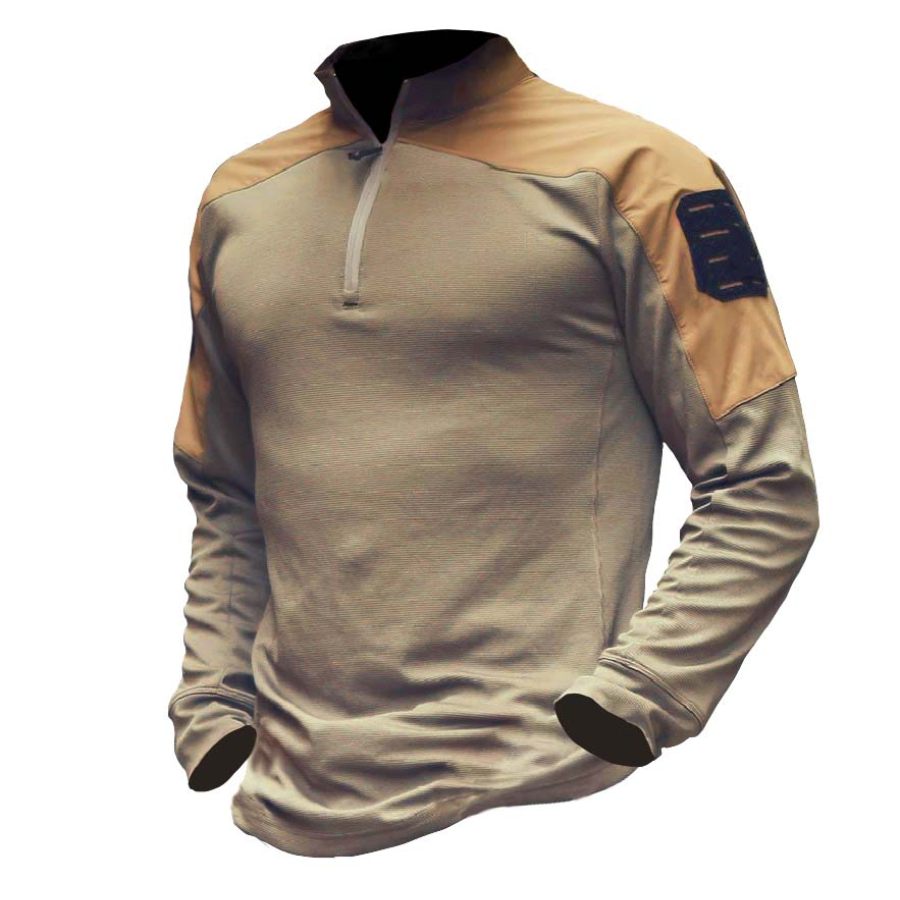 

Men's Outdoor Vintage Print Tactical Henley Shirt