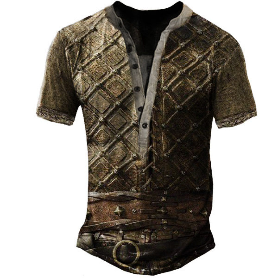 

Men's Paladin Armor Henley Short Sleeve T-Shirt