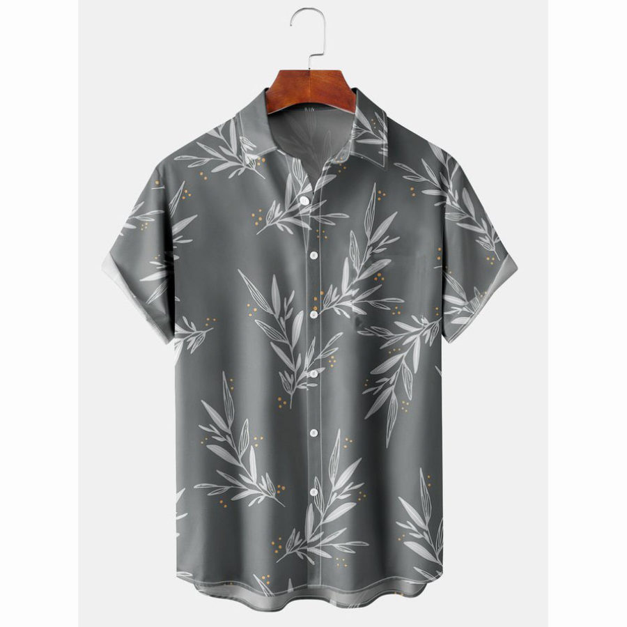 

Camisa De Praia Masculina Manga Curta Folha