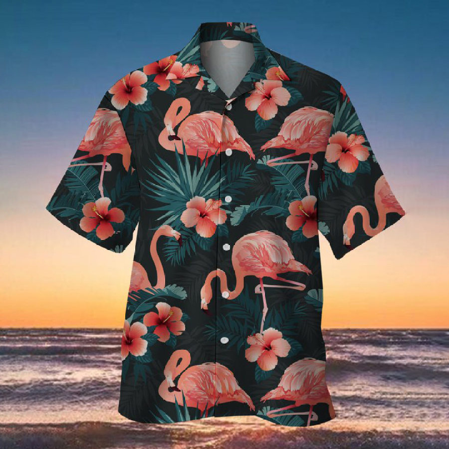 

Men's Red Crowned Beach Short Sleeve Shirt