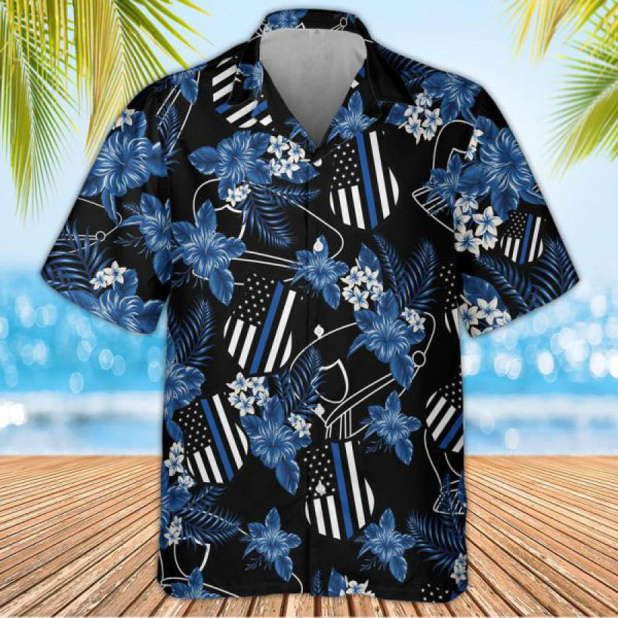 Men's Floral Short Sleeve Beach Shirt