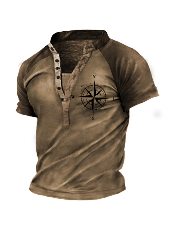 Men's Navigation Henley Short Sleeve T-Shirt