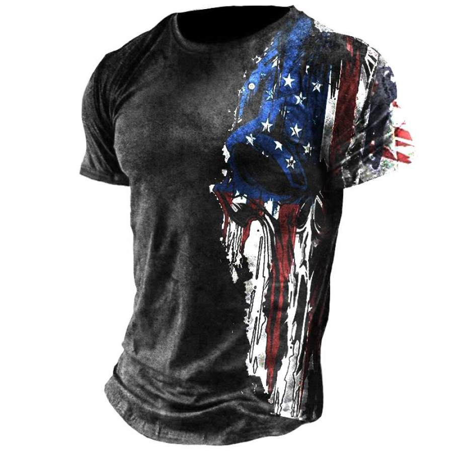 

Men's Skull Flag Print T-Shirt