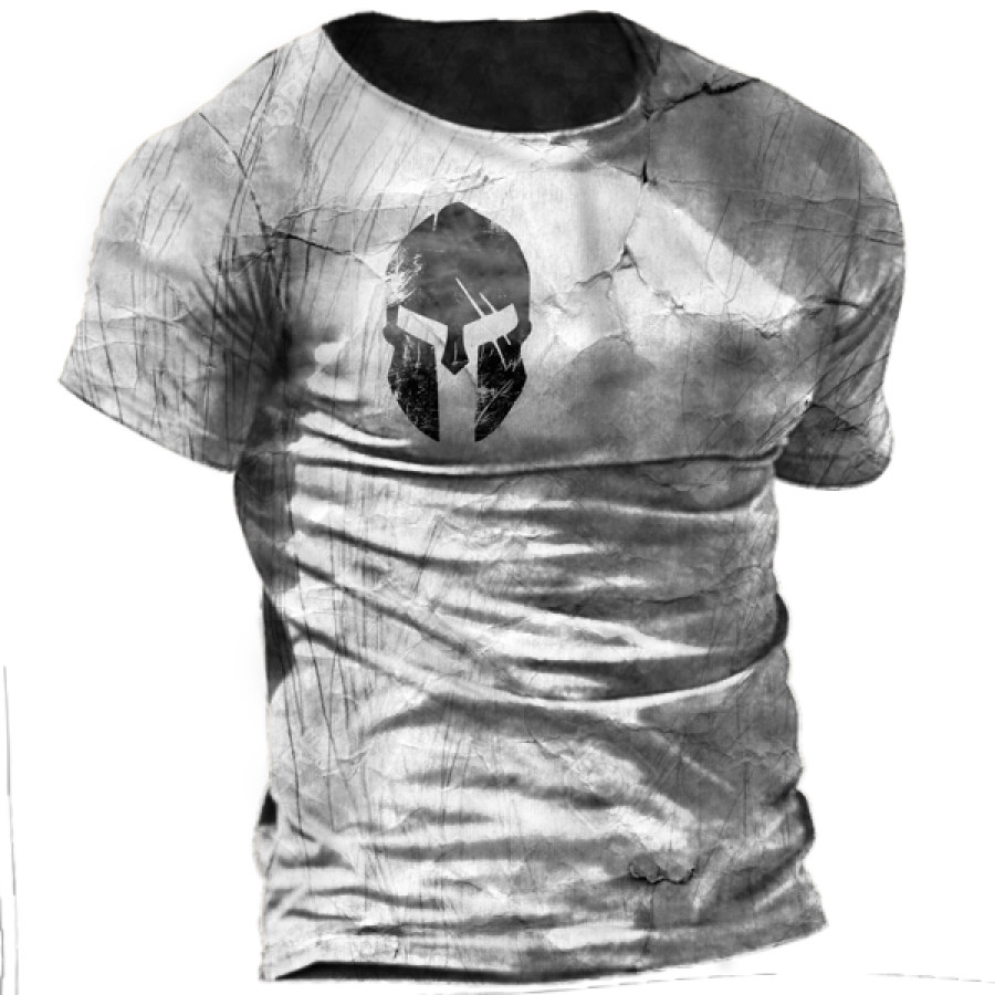 

Spartan Mask Print Men's Vintage Short Sleeve T-Shirt