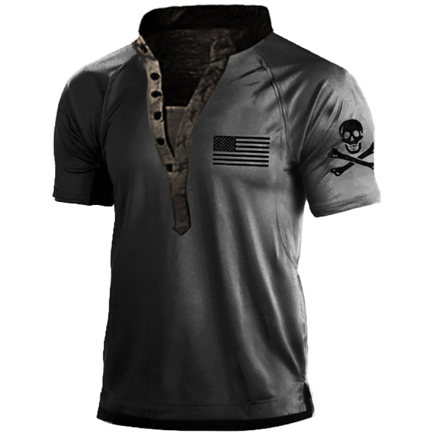 

Camiseta Masculina Com Estampa De Caveira Preta Ao Ar Livre Guerrilha Henry