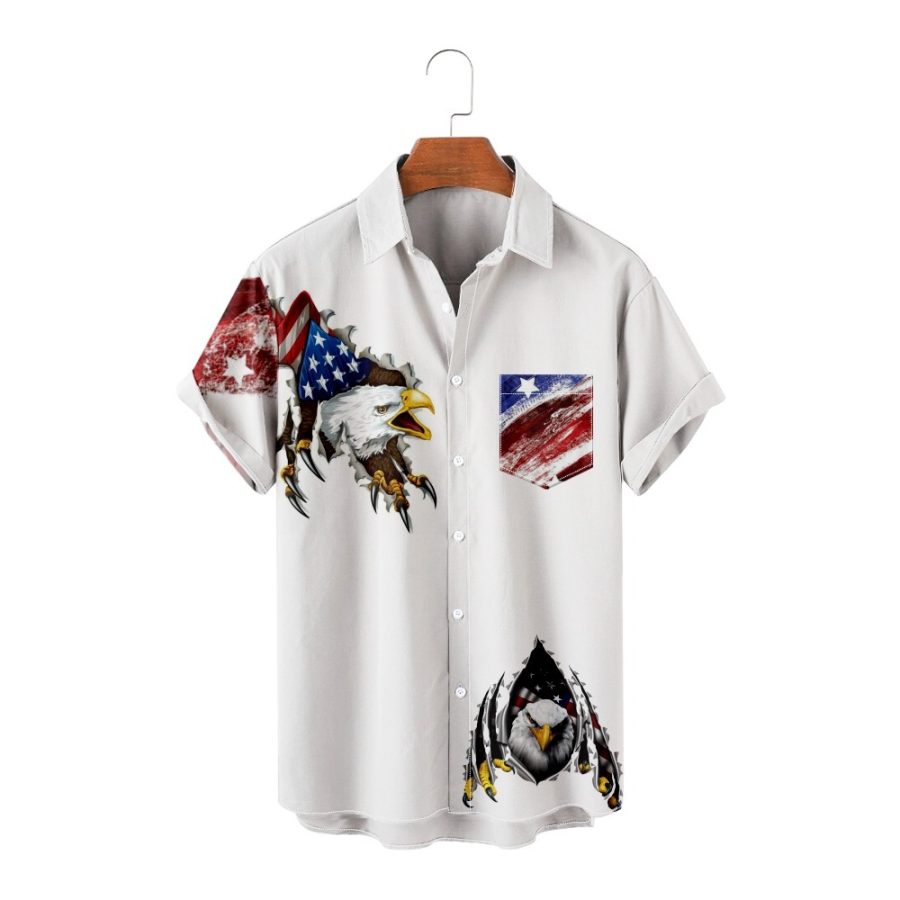 

Men's Flag Eagle Beach Short Sleeve Shirt