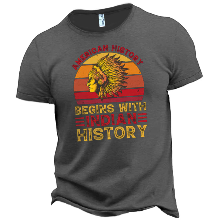 

American History Men's Indian Cotton T-Shirt