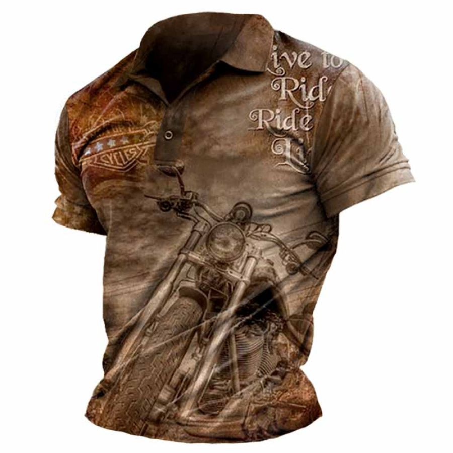 

Men's Vintage Motorcycle Graphic Print T-Shirt
