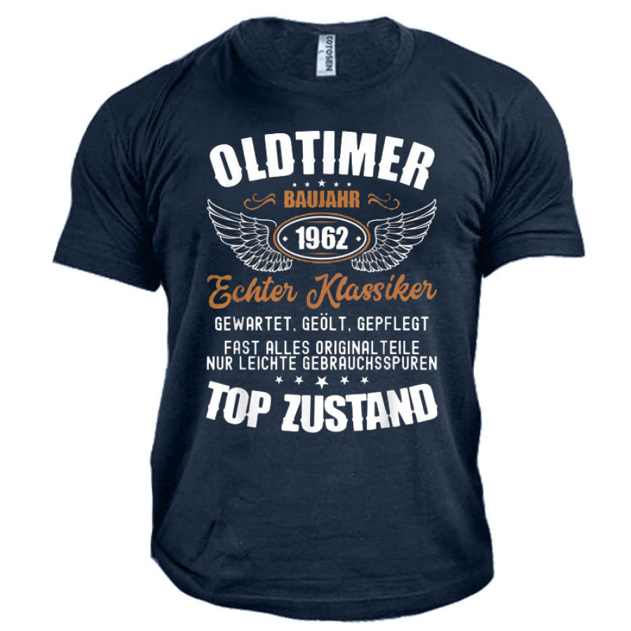 

Men's Vintage Old Timer Graphic Print Cotton T-Shirt