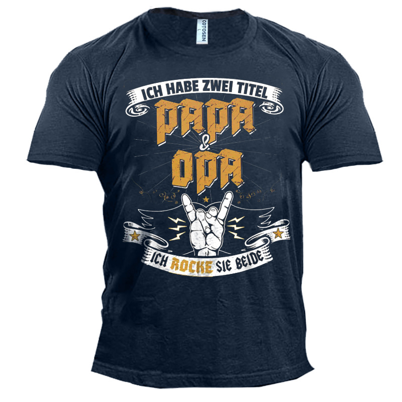 Men's Papa Cotton Graphic Print Chic T-shirt