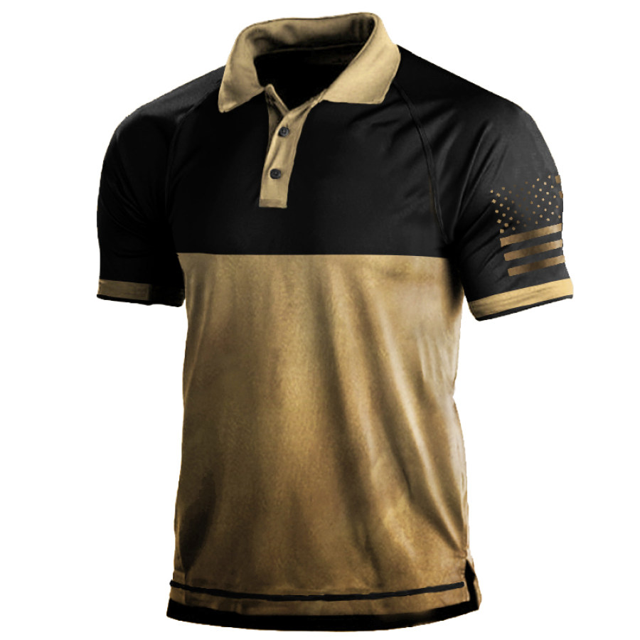

Men's Outdoor Tactical Patchwork Print Henley Shirt