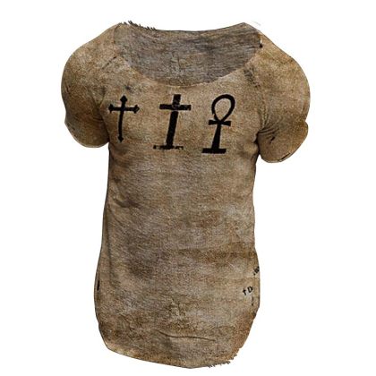 Men's Vintage Outdoor Comfort Cross Graphic Print T-Shirt
