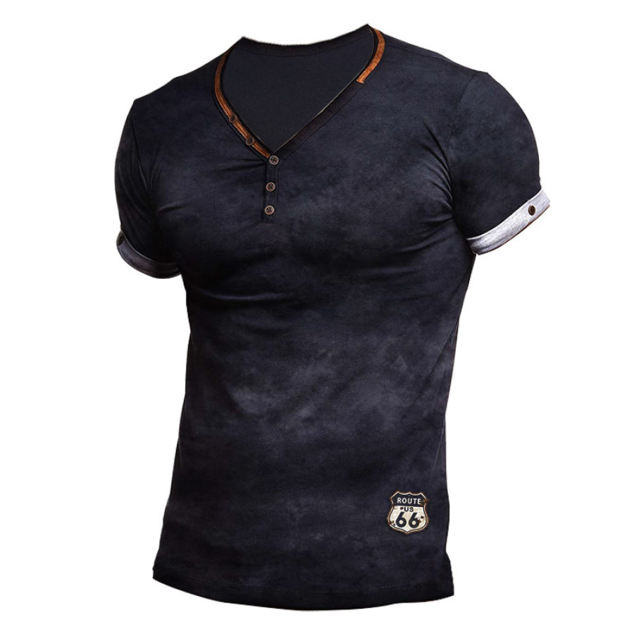 

Men's Vintage Comfort Route 66 Graphic Print T-Shirt