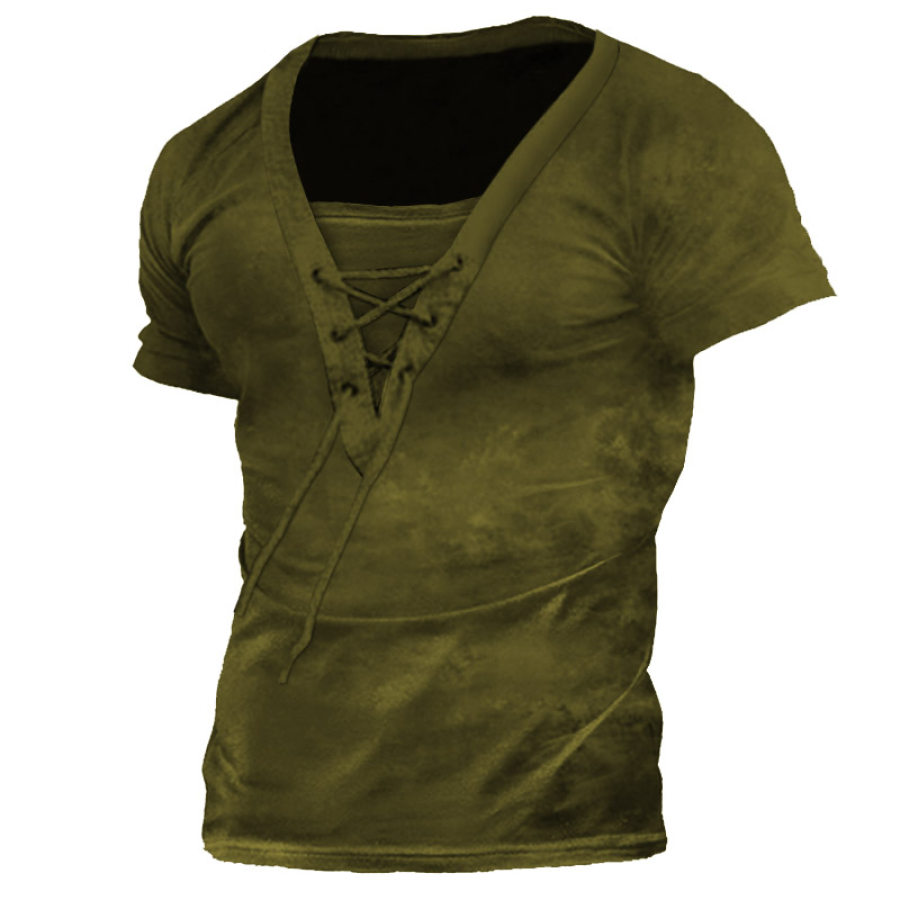 

Men's Retro Casual Comfortable Solid Color Short Sleeve T-Shirt