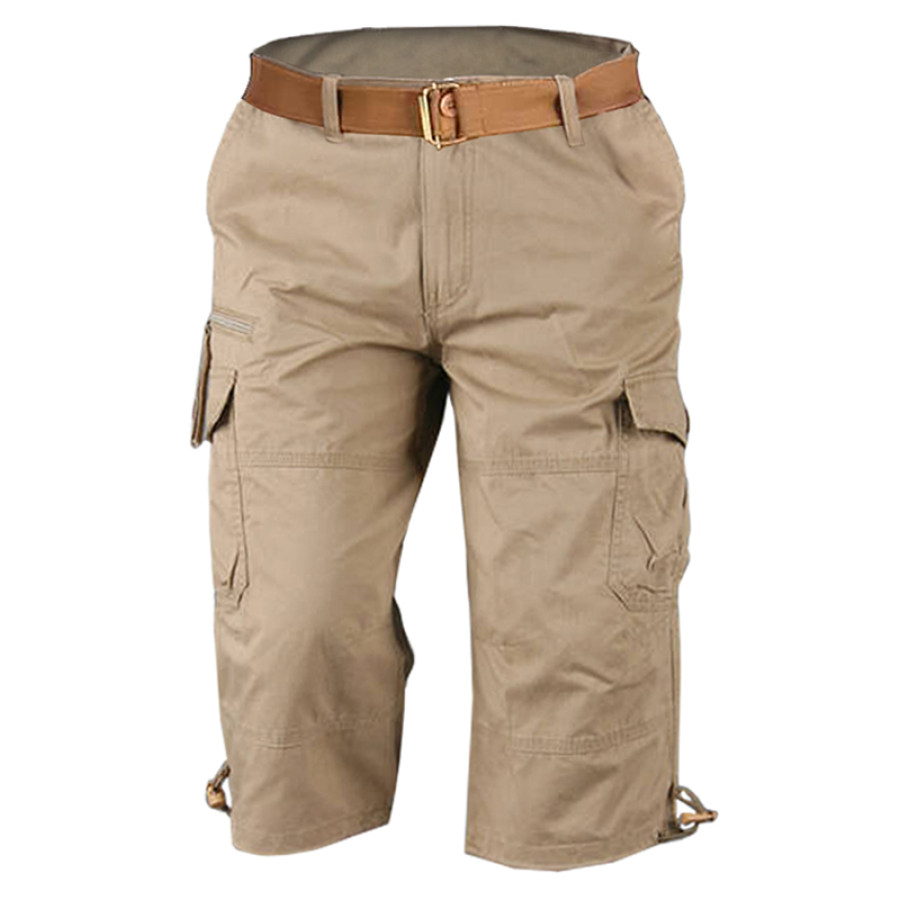 

Men's Outdoor Tactical Cropped Pants Multi Pocket Loose Cargo Pants