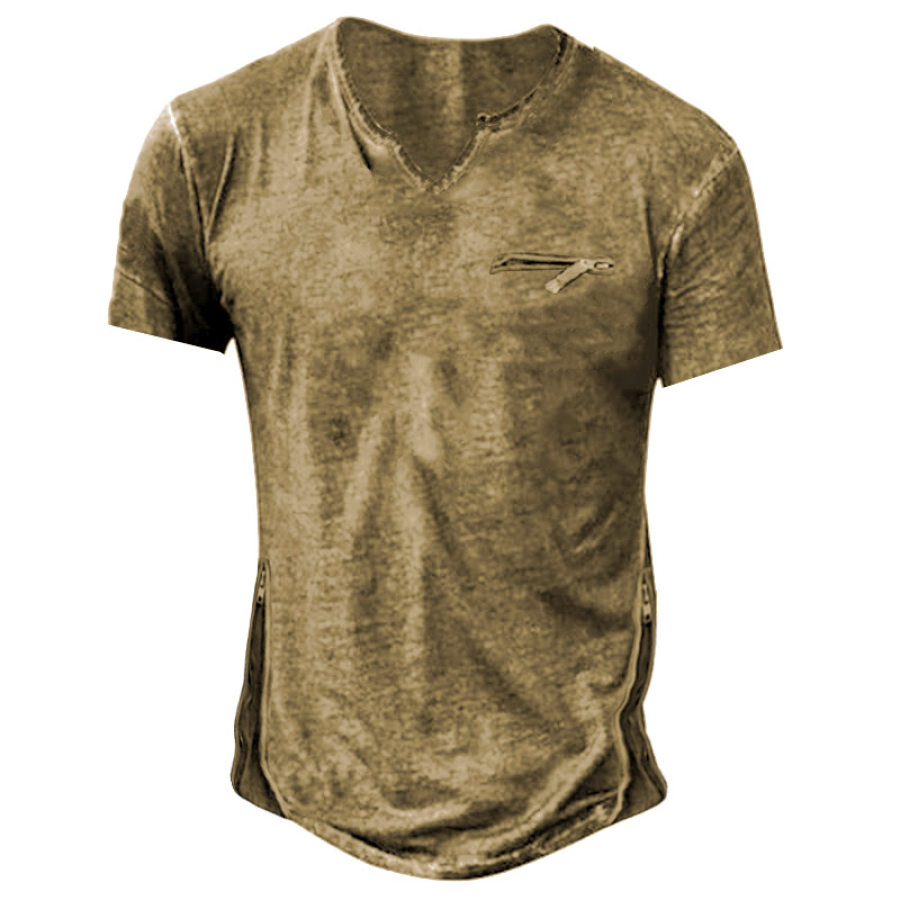 

Men's Vintage Outdoor Comfort Zip Pocket Tactical T-Shirt