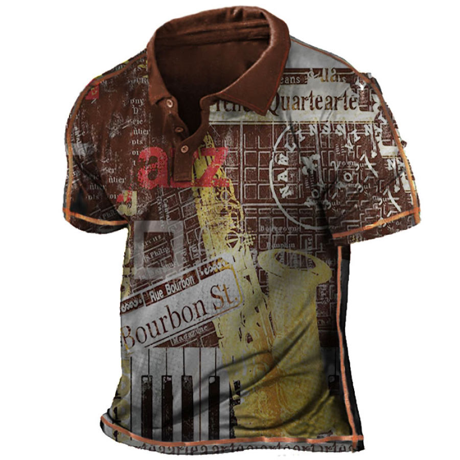 

Men's Outdoor Rock Band Print Casual Short Sleeve T-Shirt