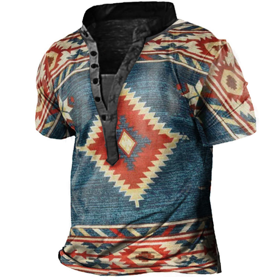 

Men's Outdoor Western Style Printed Casual Short Sleeve T-Shirt