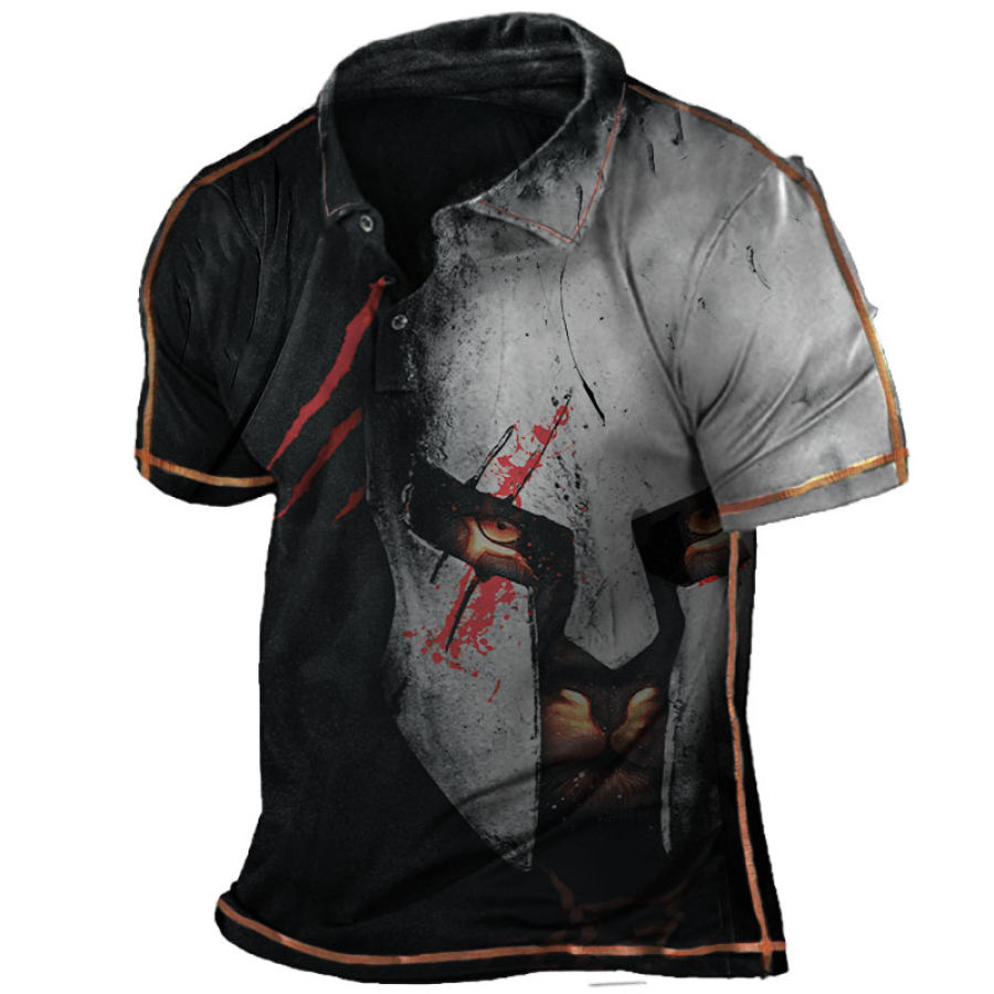 

Men's Outdoor Print Henley Short Sleeve Shirt