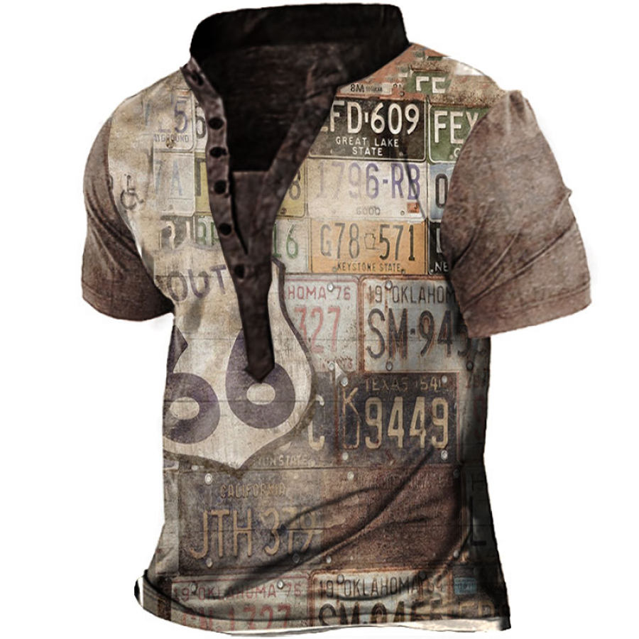

Men's Outdoor Route66 Print Casual Short Sleeve T-Shirt