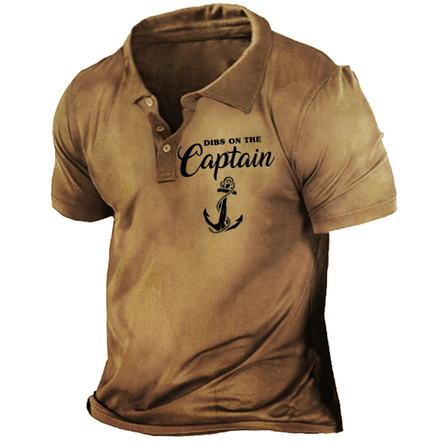 

Dibs On The Captain Funny Captain Men's Polo T-shirt