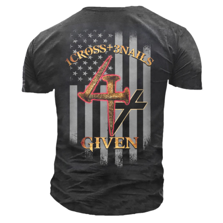 

Christian 1 Cross 3 Nails 4 Given Jesus Men Cotton Tee