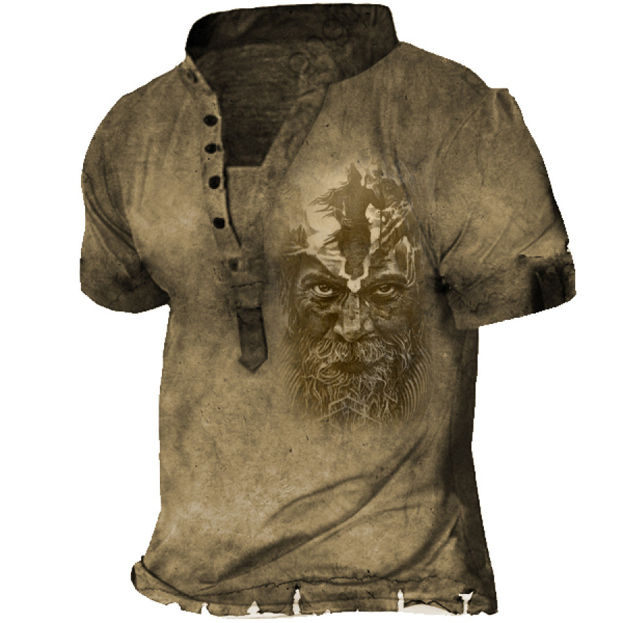 

Men's Print Henley T-shirt