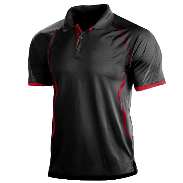 Men's Super Stretch Quick Dry Sweat Absorbing Outdoor Sports Polo Shirt