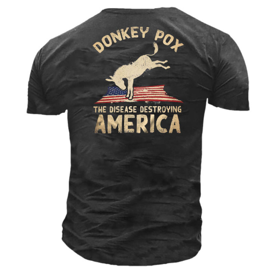 

Donkey Pox The Disease Destroying America Men's Cotton T-Shirt