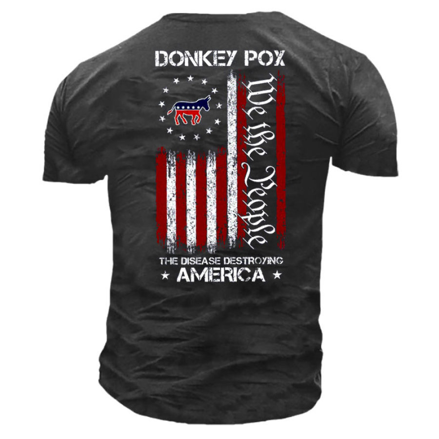 

Donkey Pox The Disease Destroying America Men's Cotton T-Shirt