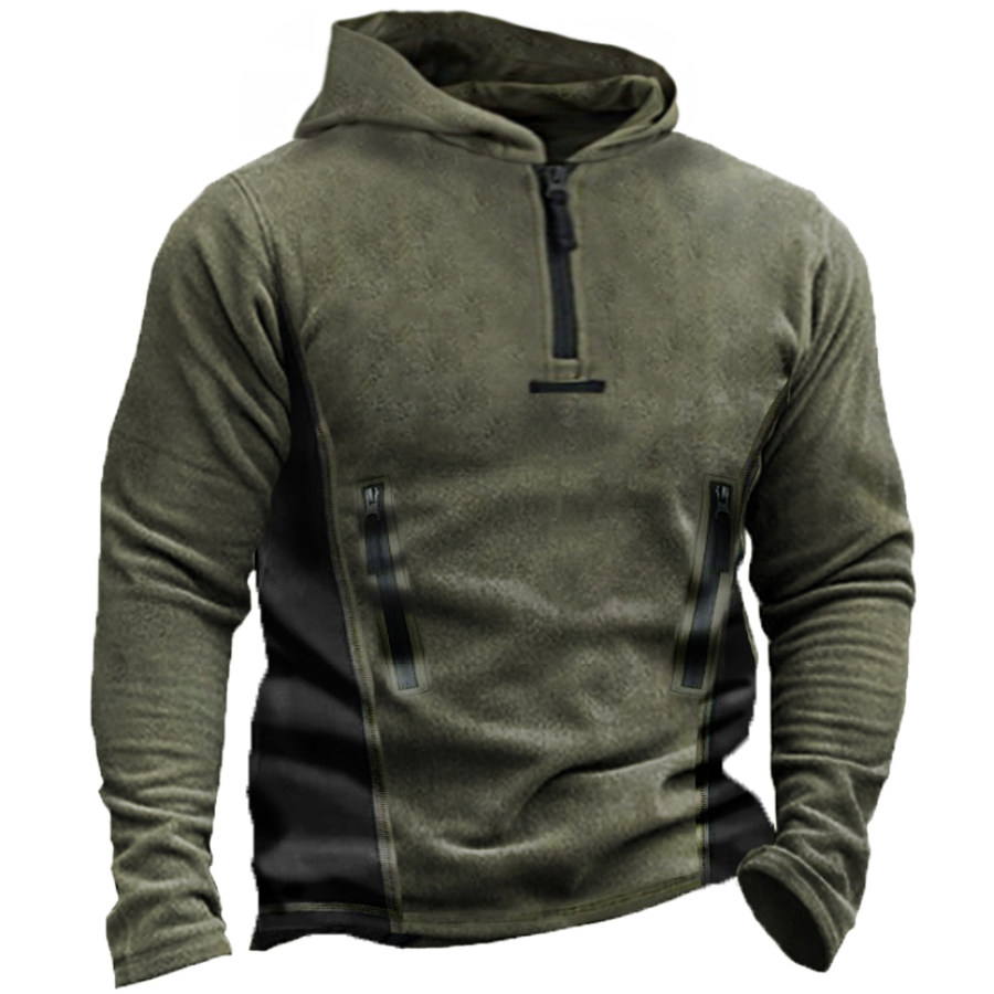 

Men's Outdoor Warm Fleece Zip Pocket Hoodie