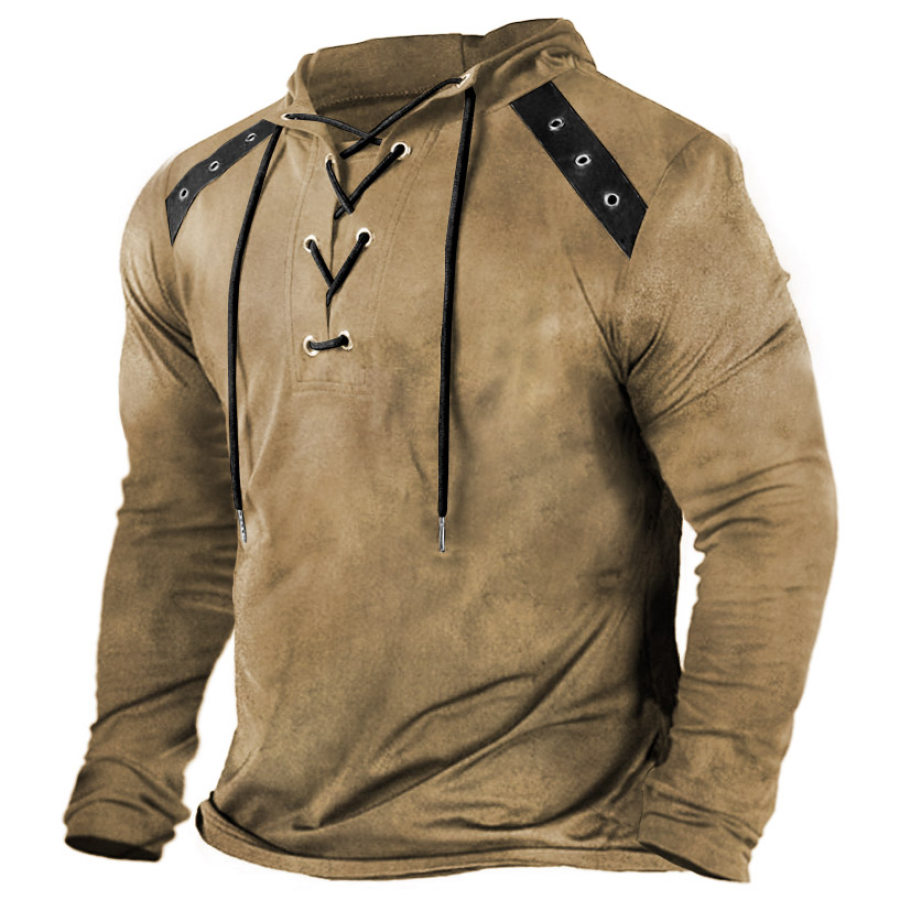 

Men's Outdoor Tactical Contrast Tie Hooded Long Sleeve T-Shirt