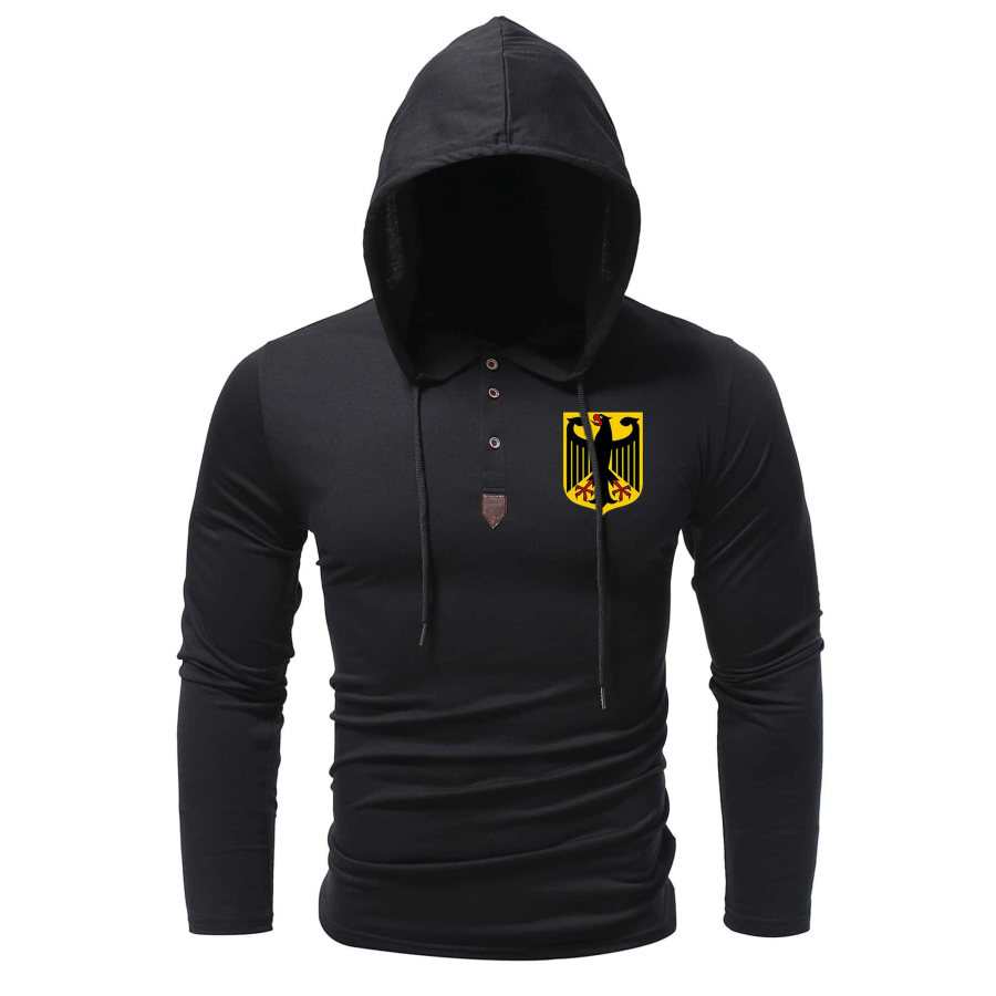 

Men's Outdoor German Eagle Hooded Long Sleeve T-Shirt