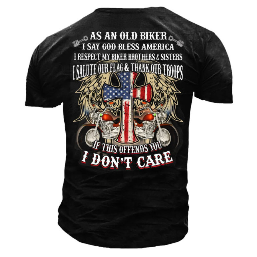 

As An Old Biker I Say God Bless America Men's T-Shirt