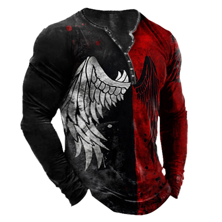 

Men's Vintage Wings Henley Casual T-Shirt Men's Vintage Wings Henley Casual T-Shirt