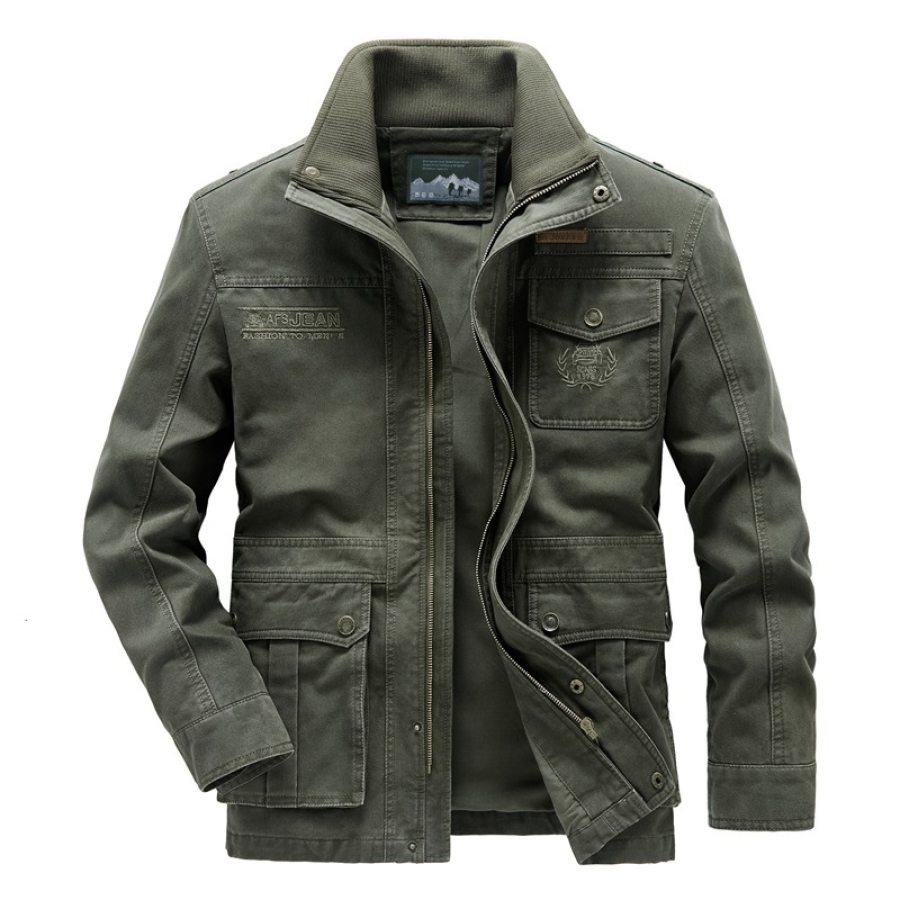 

Men's Outdoor Washed Multi-pocket Cotton Jacket