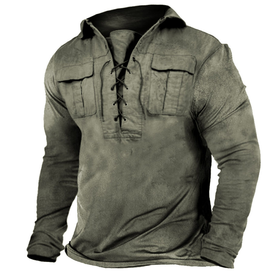 

Men's Retro Outdoor Special Training Tactical Lace-Up T-Shirt