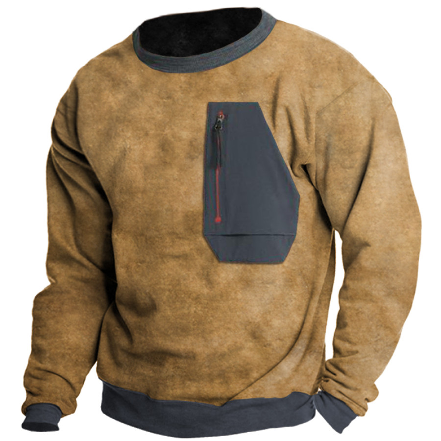 

Men's Outdoor Casual Pocket Crew Neck Sweater