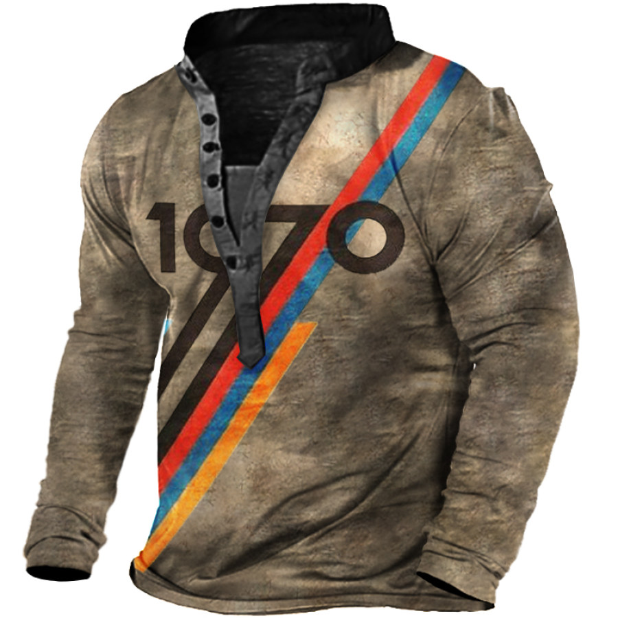

Men's Outdoor Casual 1970 Racing Print Long Sleeve T-Shirt