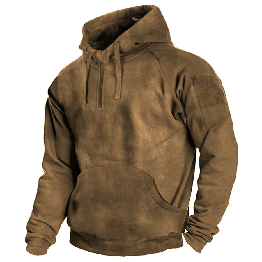 

Men's Retro Pocket Outdoor Training Thickened Tactical Hoodie