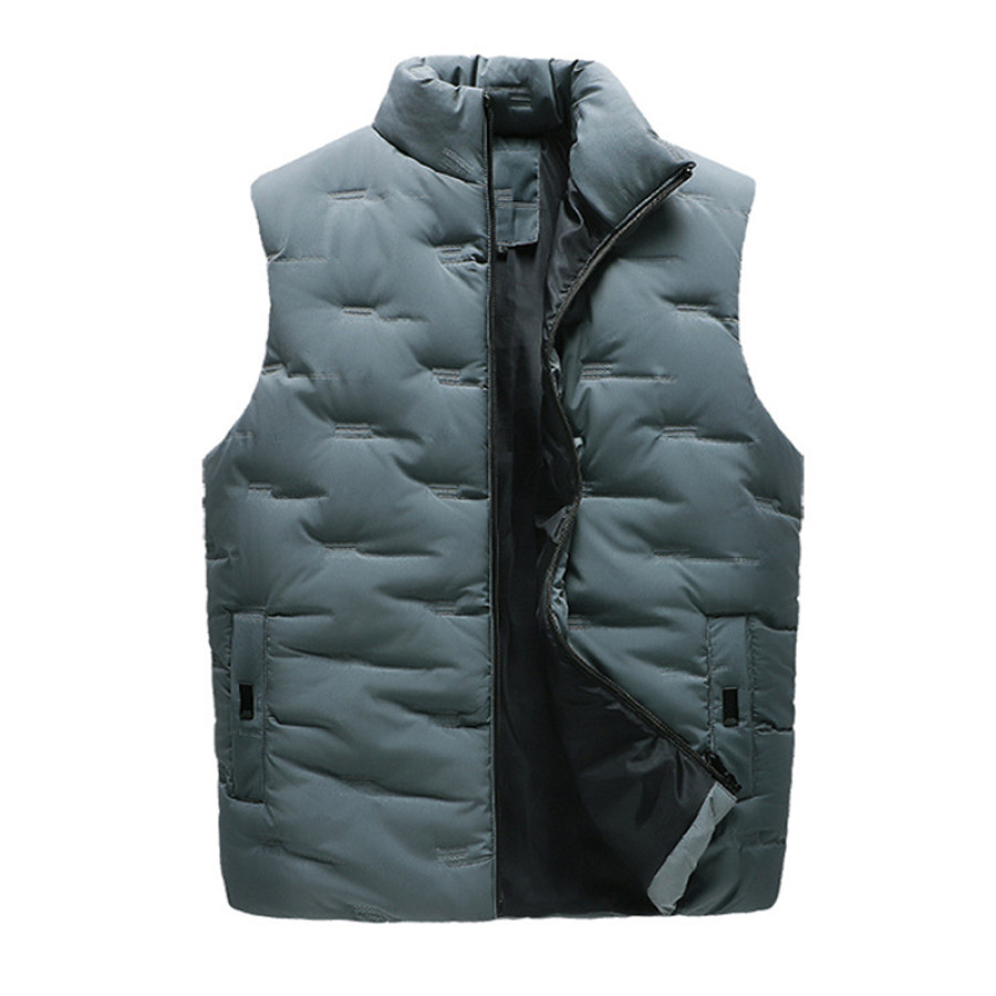 

Men's Outdoor Stand Collar Thick Down Cotton Vest