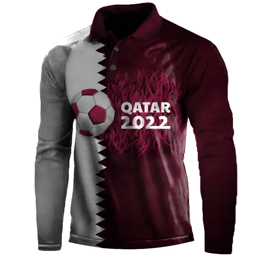 

Men's Vintage World Cup Print Long Sleeve T-Shirt