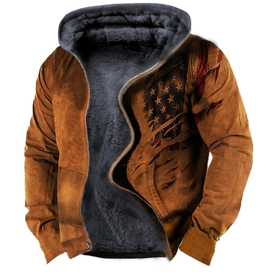 

Men's Vintage Thick Hooded Pocket Tactical Jacket