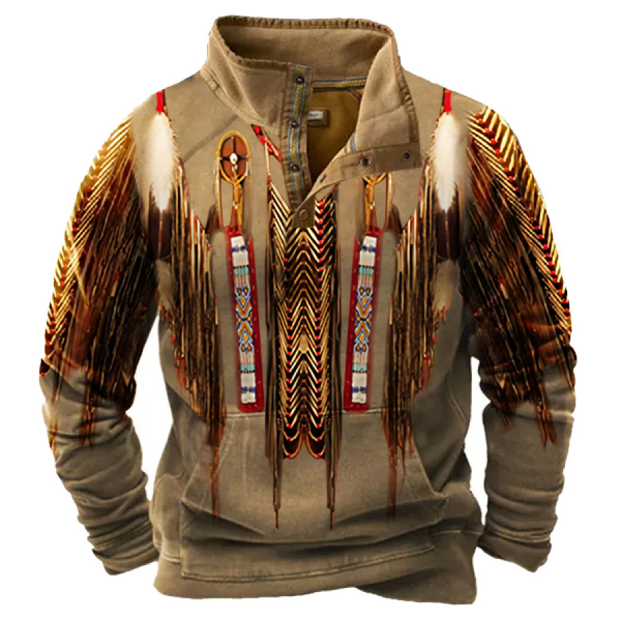 

Men's Outdoor Tribal Aboriginal Elements Printed Casual Sweatshirt