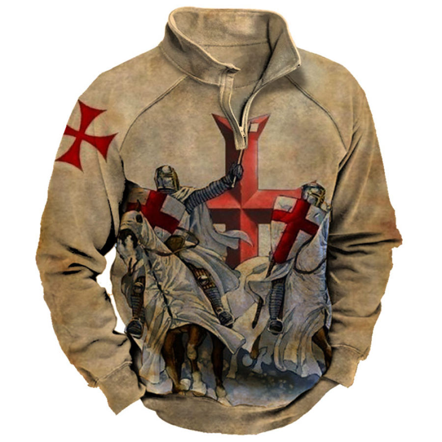 

Men's Vintage Templar Print Outdoor Sweatshirt