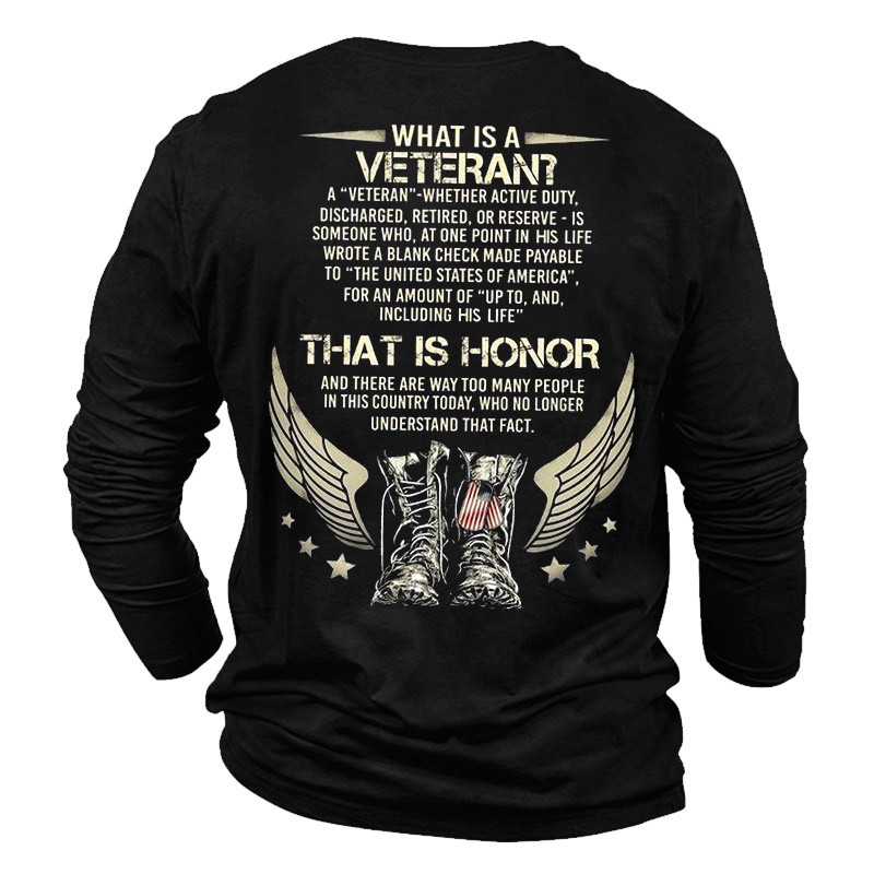 What Is A Veteran Chic Men's Veterans Day Print T-shirt