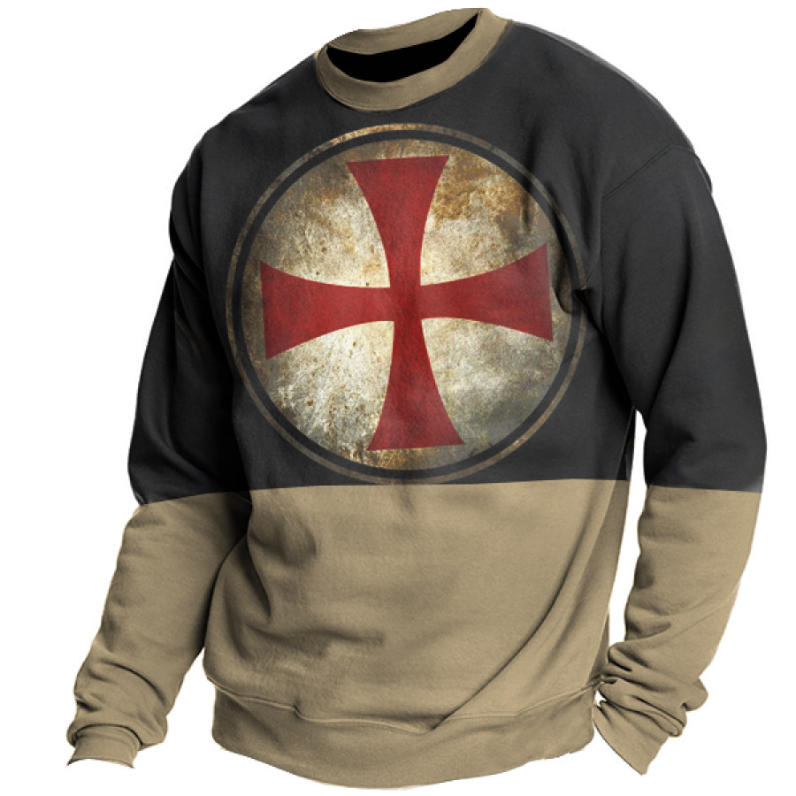 

Men's Vintage Templar Print Sweatshirt