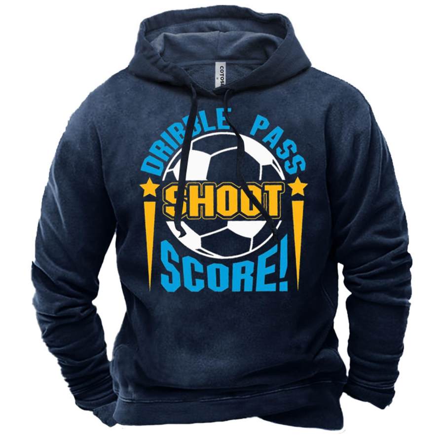 

Men's Soccer Dribble Pass Shoot Score Print Hoodie